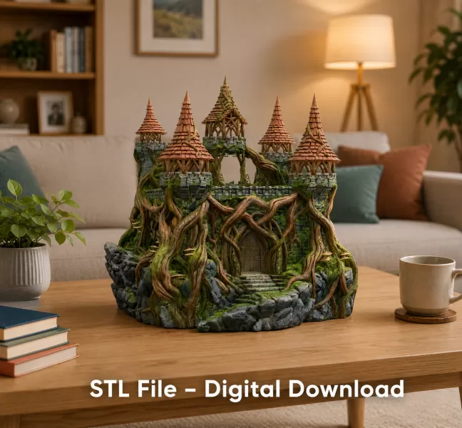 Enchanted Thornwood Fortress STL File for 3D Print - Model preview 2