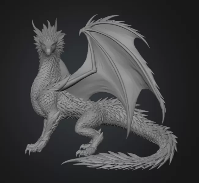 Azure Storm Dragon STL File for 3D Print - Model preview 11