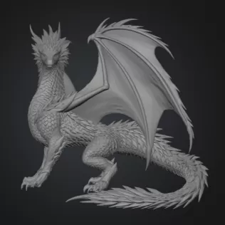 Azure Storm Dragon STL File for 3D Print - Model thumbnail 11