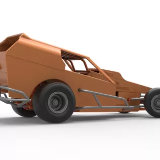 Vintage Dirt Modified stock car Version 3 while turning 1:25 - Model thumbnail 21