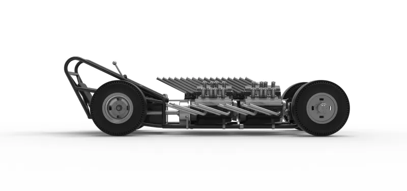 Vintage AWD Dragster Base Version 2 Scale 1:25 - Model preview 19