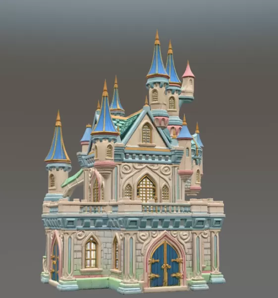 Enchanted Fantasy Castle Miniature STL File for 3D Print - Model preview 3