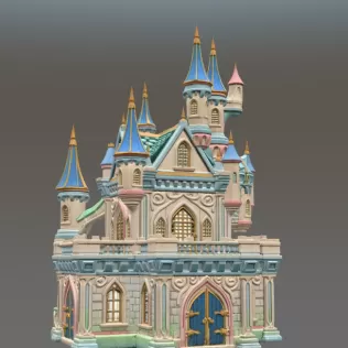 Enchanted Fantasy Castle Miniature STL File for 3D Print - Model thumbnail 3