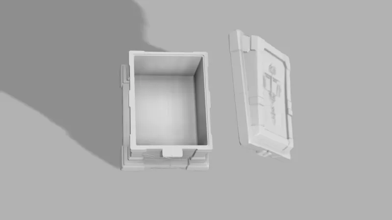 Cursed Tombstone Box - Gothic Halloween Container - Model preview 5