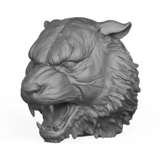 3D Printable Tiger Animal Head - Model thumbnail 2