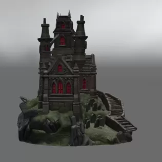 Shadowspire Gothic Manor STL File for 3D Print - Model thumbnail 10