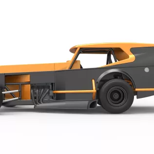 Vintage Dirt Modified stock car Version 5 while turning 1:25 - Model thumbnail 9
