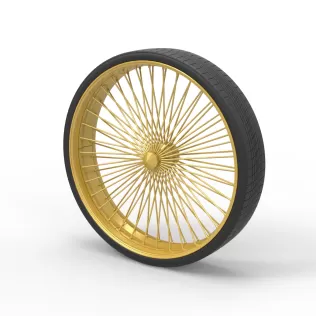 50 inch Wire wheel of Donk car Scale 1:25 - Model thumbnail 7
