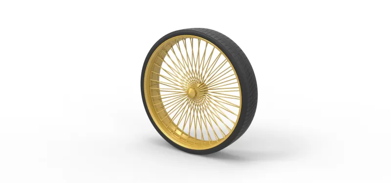50 inch Wire wheel of Donk car Scale 1:25 - Model preview 7