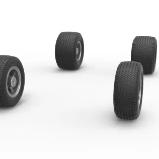 Wheel set of Northeast Dirt Modified stock car V2 Scale 1:25 - Model thumbnail 3