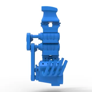 Engine V8 with double supercharger Version 8 Scale 1:25 - Model thumbnail 8