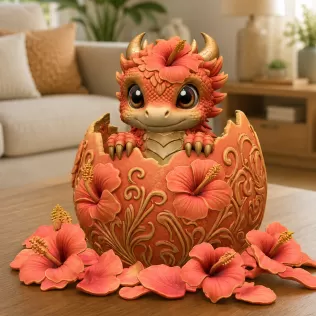 Hibiscus Hatchling Dragon STL File for 3D Print