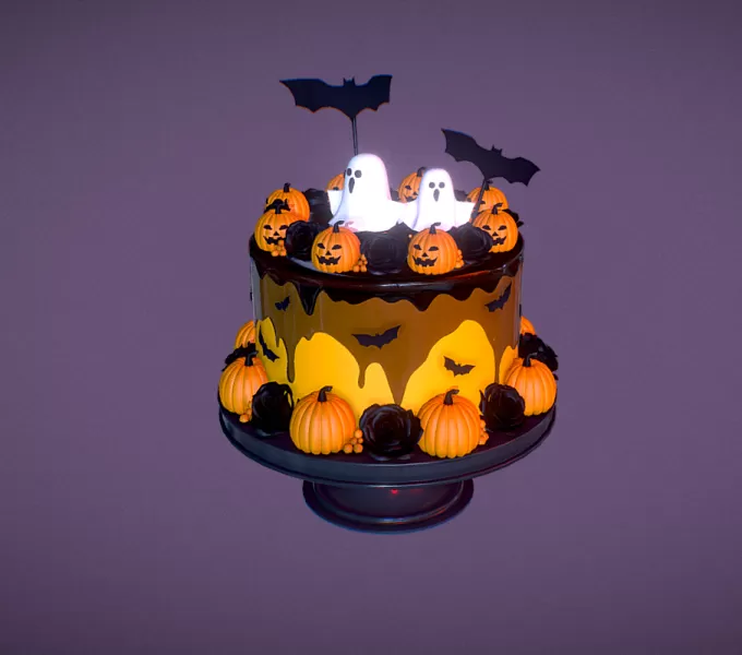 Pumpkin Cake for Halloween - Model preview 1