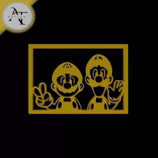 Super Mario and Luigi - Silhouette - 2D Wall Art Decor