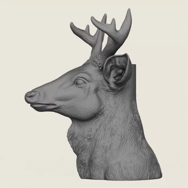 Deer Head Vase Print Ready 3D Model - Model preview 4