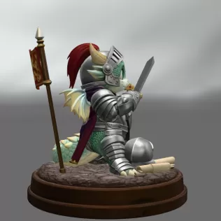 Cute Fantasy Warrior Dragon STL File for 3D Printing - Model thumbnail 6