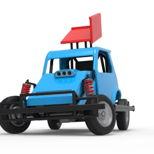 New Zealand Ministock car while turning Version 3 Scale 1:25 - Model thumbnail 6