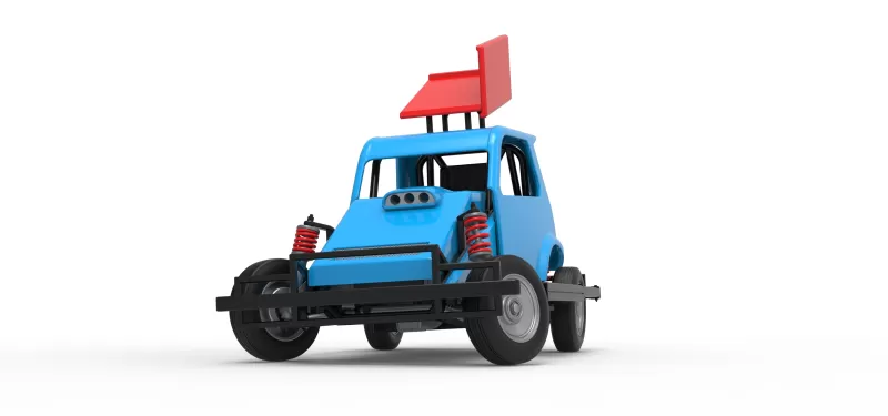 New Zealand Ministock car while turning Version 3 Scale 1:25 - Model preview 6