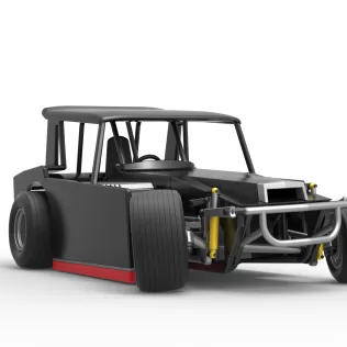 Vintage Dirt Modified stock car V6 while turning Scale 1:25 - Model thumbnail 27