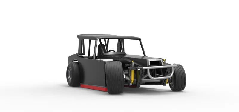 Vintage Dirt Modified stock car V6 while turning Scale 1:25 - Model preview 27