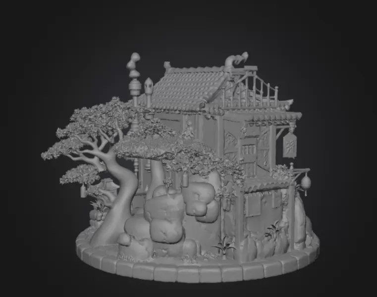 Japanese Tea House STL File for 3D Print - Model preview 14