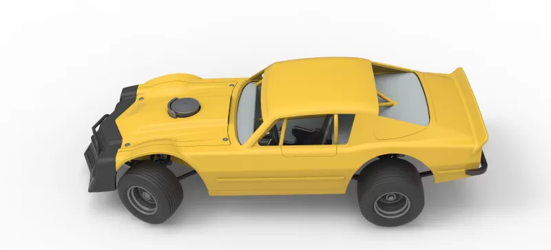 Vintage Dirt late model Race car V2 while turning Scale 1:25 - Model preview 10