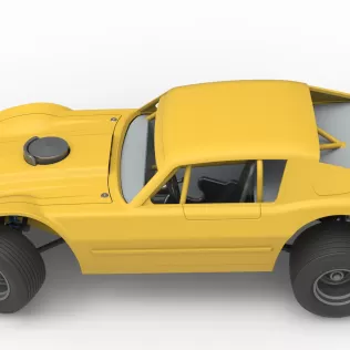 Vintage Dirt late model Race car V2 while turning Scale 1:25 - Model thumbnail 10