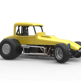 Vintage Sprint car while turning Version 2 Scale 1:25 - Model thumbnail 23