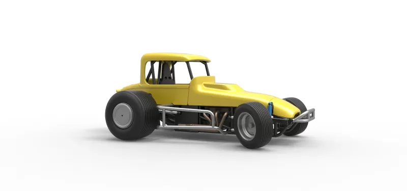 Vintage Sprint car while turning Version 2 Scale 1:25 - Model preview 23