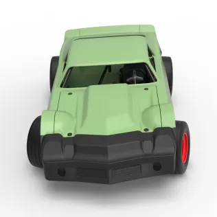 Vintage Dirt late model Race car Version 3 while turning 1:25 - Model thumbnail 8