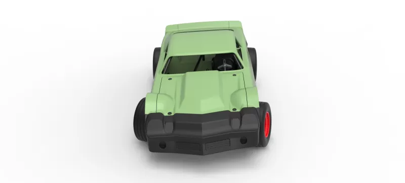 Vintage Dirt late model Race car Version 3 while turning 1:25 - Model preview 8
