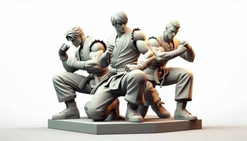 Three Street Fighters Action Scene - Model preview 1