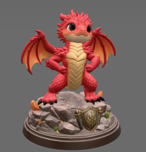Brave Guardian Dragon STL File for 3D Printing - Model preview 7