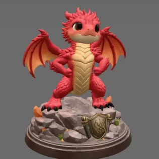 Brave Guardian Dragon STL File for 3D Printing - Model thumbnail 7