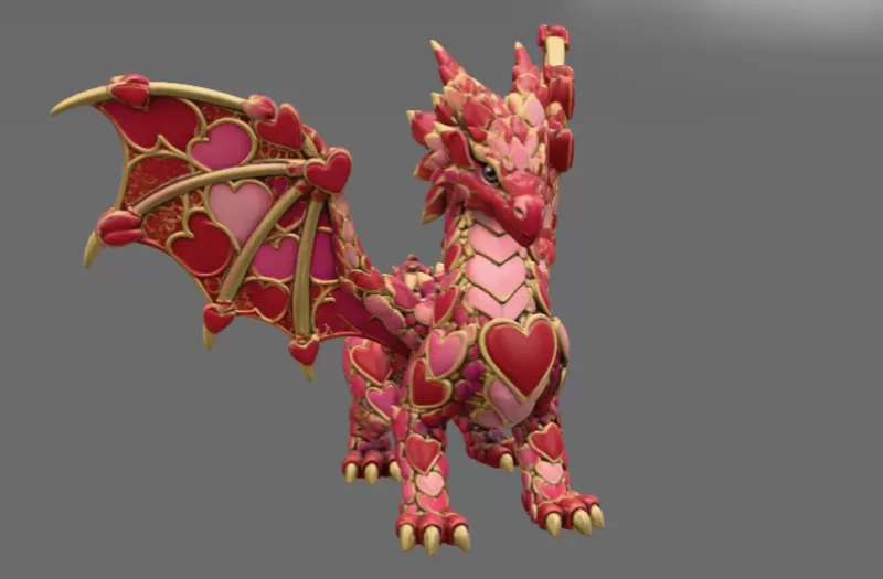 Heartwing Dragon STL File for 3D Print - Model preview 4