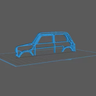 Silhouette Old Mini Cooper - Wall Art - Model thumbnail 1