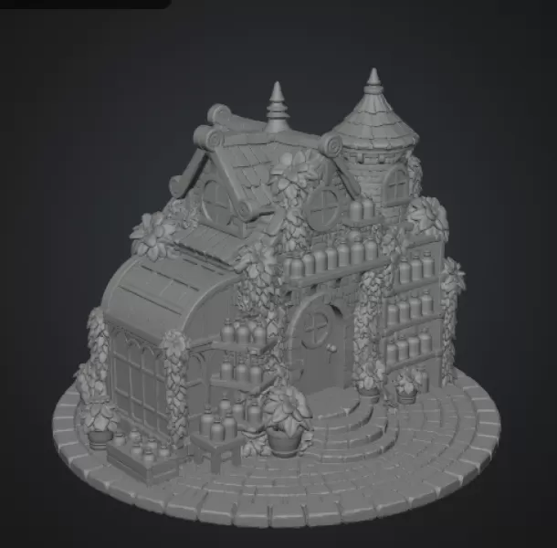 Enchanted Herbalist Cottage STL File for 3D Print - Model preview 13
