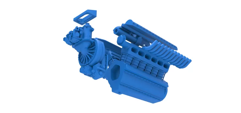 Engine V12 of Vintage Dragster Version 2 Scale 1:25 - Model preview 19