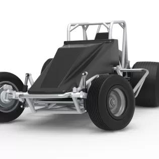 Vintage Dirt Silver Crown Car while turning Scale 1:25 - Model thumbnail 6