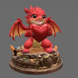 Love Dragon STL File for 3D Printing - Model thumbnail 6