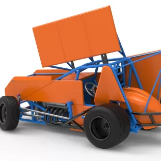 Winged Sprint car Version 2 while turning Scale 1:25 - Model thumbnail 12