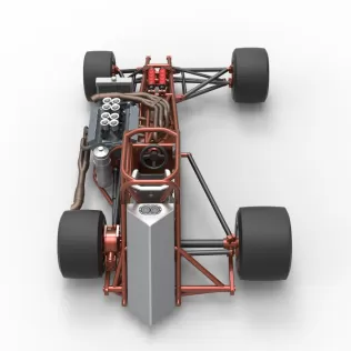 Supermodified front engine race car Base Version 3 Scale 1:25 - Model thumbnail 17