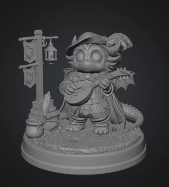 Mystic Bard Dragon STL File for 3D Printing - Model preview 9