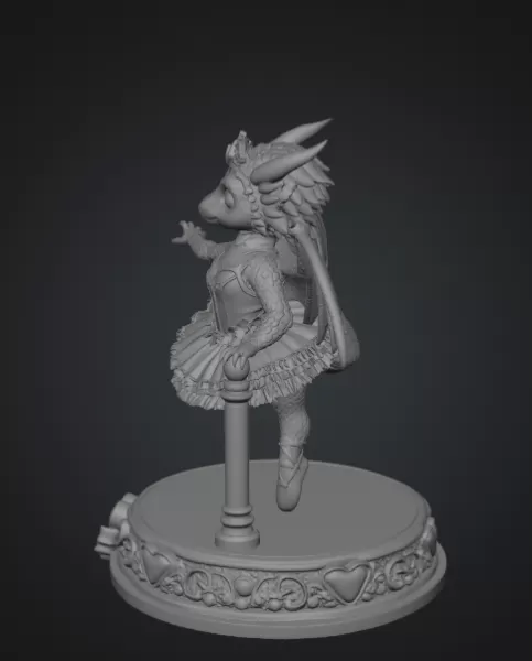 Ballerina Dragon Princess STL File for 3D Printing - Model preview 9