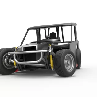 Vintage Dirt Modified stock car V6 while turning Scale 1:25 - Model thumbnail 6