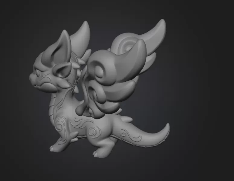 Mystic Wind Dragon STL File 3D Printable - Model preview 8