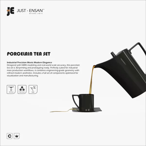 Porcelain Tea Set - Model preview 6