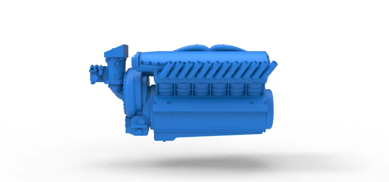 Engine V12 of Vintage Dragster Version 2 Scale 1:25 - Model preview 8