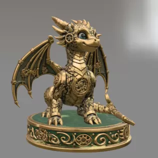 Mechanical Fantasy Dragon STL File for 3D Printing - Model thumbnail 6
