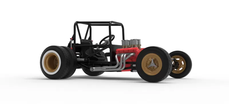 Vintage Dirt Supermodified stock car Base Version 2 Scale 1:25 - Model preview 25